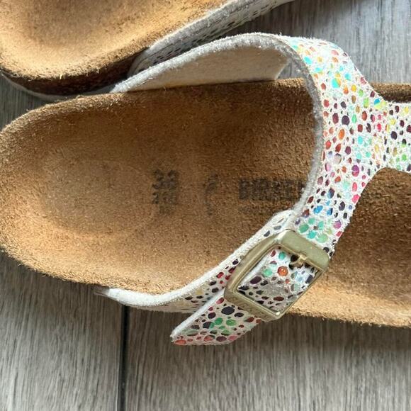 White and multi coloured birkenstock arizona - Picture 4 of 5